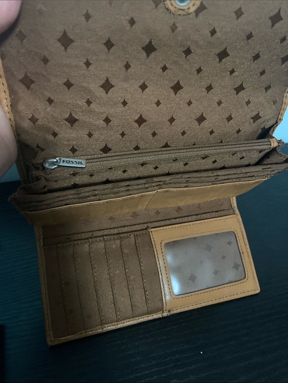 Teal Fossil Leather Tote Bag and Wallet - Picture 13 of 16